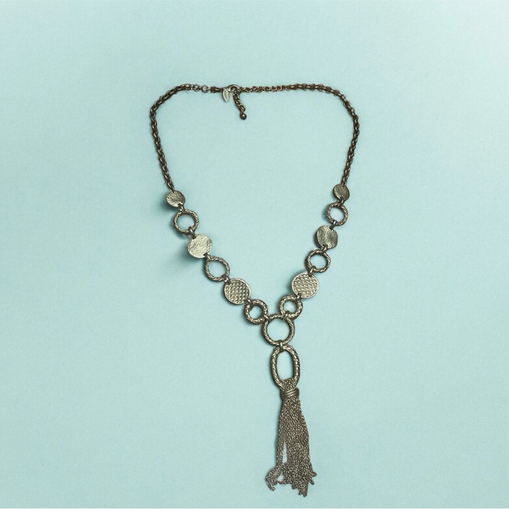 Chico's gold tone tassel necklace